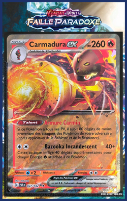 Carte Pokemon Carmadura EX 027/182 Faille Paradoxe EV4 PAR Ecarlate et Violet - Image 1