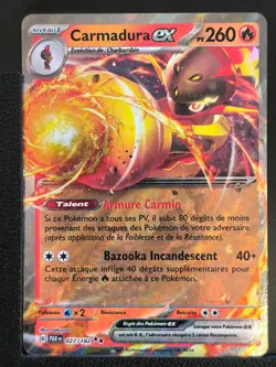 Carte Pokemon Carmadura EX 027/182 Faille Paradoxe EV4 PAR Ecarlate et Violet - Image 2