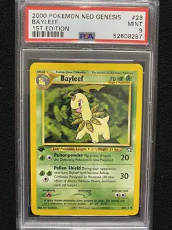 2000 Pokemon Neo Genesis 1st Edition Bayleef 28/111 PSA 9 Mint - Image 1