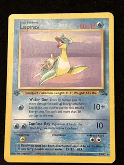 Pokemon 1st Edition LAPRAS 25/62 (Rare) Fossil - LP/Light Play - Image 1