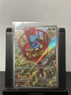 Pokemon Mega Evolution Riolu 010 Black Star Promos Illustration Rare Holo NM - Image 1