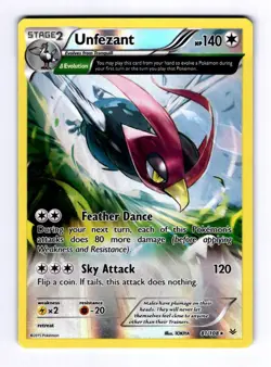 Unfezant (81 Delta) XY - Roaring Skies #81 (2015) Rare Reverse Holo NM Pokemon - Image 1
