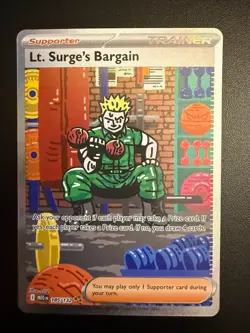 Pokemon TCG Lt. Surge’s Bargain Special Illustration Rare 185/132 Mega Evolution - Image 1