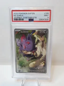 2025 Pokemon SVP EN N's Zorua #189 Journey Together ETB - PSA 9 MINT - Image 1