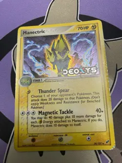 Pokemon TCG Manectric 38/107 EX Deoxys Stamped Reverse Holo HP - Image 2