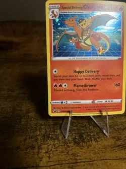 Pokemon TCG Special Delivery Charizard Black Star Promo Card SWSH075 LP - Image 5