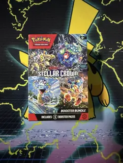 Stellar Crown Scarlet & Violet 6 Pack Booster Bundle Pokemon Card TCG New Sealed - Image 1