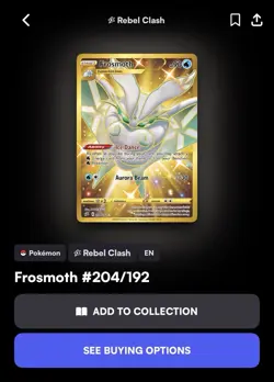 Pokemon TCG Frosmoth Secret Rare Holo Card Sword & Shield Shining Fates 204/192 - Image 5