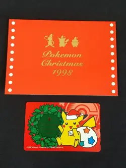 Pokemon Center Phone Card Japanese 1998 Christmas Pokemon Santa Pikachu - Image 2