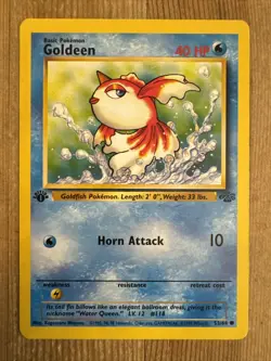 Goldeen 53/64 1st Edition Jungle Common Pokemon Vintage Card WOTC LP 1999 - Image 1