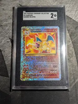 2002 Pokemon Legendary Collection Charizard Reverse Foil Holo Card #3 - SGC 2 - Image 3
