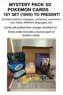 (50) Assorted Pokemon Card Pack + Bonus Pack | Unsearched Garage Sale I 10K LOT - Image 3