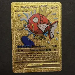 Magikarp and Wailord GX Pokemon Gold Foil Card Fan Art Super Splash - Image 1