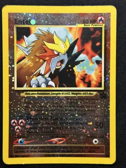 Entei WoTC Promo 34/53 HP/DMG Pokemon Card creased - Image 1