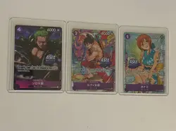 One Piece Asia Promo Cards Sleeves Treasure Chest Vol1. Nami, Zoro, Luffy - Image 1