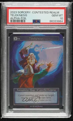 2023 Sorcery: Contested Realm - Alpha Foil Telekinesis PSA 10 GEM MT - Image 1