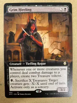 MTG 1x EXTENDED ART Grim Hireling # 294 Commander: Adventures in Forgotten x1 NM - Image 1