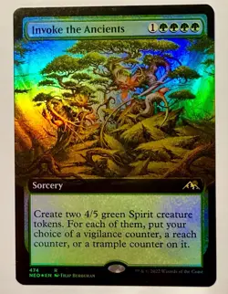 Invoke the Ancients 474 R Extended Art Foil Neon Dynasty LP MTG - Image 1