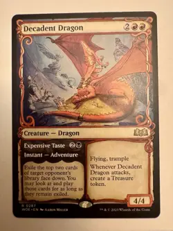 Decadent Dragon NM/M* SHOWCASE Wilds Of Eldraine ENGLISH 0287 mtg - Image 1