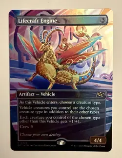 FOIL Borderless LIFECRAFT ENGINE mtg NM Aetherdrift 1 Rare - Image 1