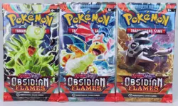 Lot of (3) Pokemon TCG Scarlet & Violet Obsidian Flames Sealed Packs NO RESERVE! - Image 1