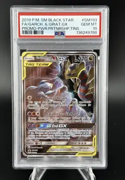 Pokemon TCG 2019 P.M. SM Black Star FA/Garch & Girat GX Promo PSA 10 - Image 1