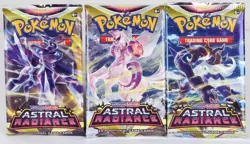Lot of 3 Pokemon TCG Sword & Shield Astral Radiance Factory Sealed Booster Packs - Image 1