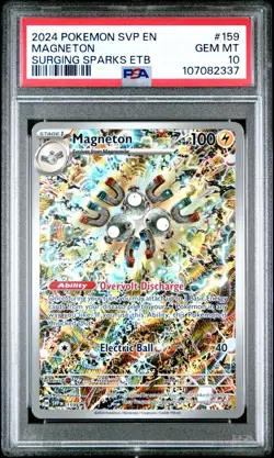 2024 POKEMON SVP EN MAGNETON SURGING SPARKS ETB PSA #159 GEM MT 10 - Image 1