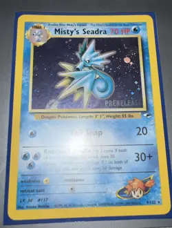 2000 WoTC POKEMON TCG MISTY'S SEADRA GYM HEROES PRERELEASE HOLO - NM UNPLAYED - Image 1