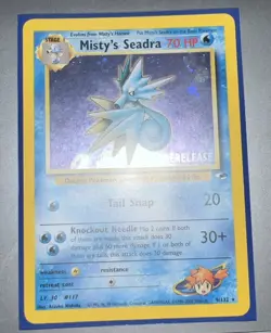 2000 WoTC POKEMON TCG MISTY'S SEADRA GYM HEROES PRERELEASE HOLO - NM UNPLAYED - Image 3