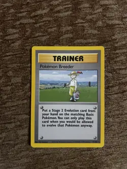 Pokemon Breeder Trainer 76/102 Base Set WOTC Pokemon TCG Regular Rare 1999 NM - Image 2