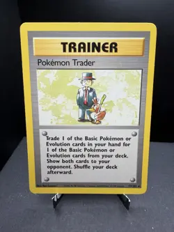Pokemon TCG WOTC Base Set Pokemon Trader 77/102 Non Holo Rare Unlimited LP - Image 1