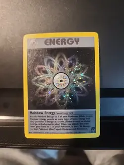 Vintage Pokemon Rainbow Energy 17/82 Team Rocket Holo Damaged - Image 1