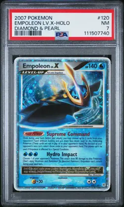 POKEMON DIAMOND & PEARL EMPOLEON LV X #120 ULTRA RARE PSA 7 NM #111507740 - Image 1