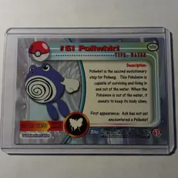 Topps Pokemon Poliwhirl #61 2000 TV Animation Edition Non Holo Blue Logo NM - Image 2