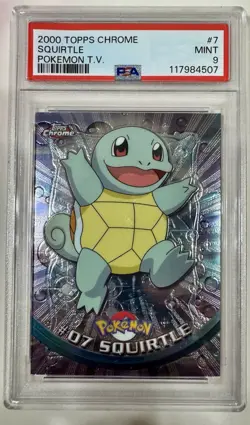 2000 TOPPS CHROME POKEMON T.V. #7 SQUIRTLE PSA 9 - Image 1