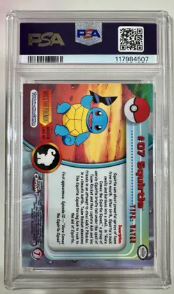 2000 TOPPS CHROME POKEMON T.V. #7 SQUIRTLE PSA 9 - Image 2