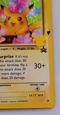 Birthday Pikachu 24 Celebrations Classic Collection Pokemon TCG - NM - Image 4