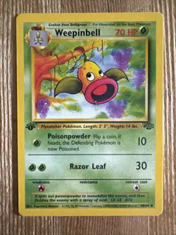 Pokemon TCG Weepinbell Jungle 48/64 1st Edition Uncommon LP - Image 1