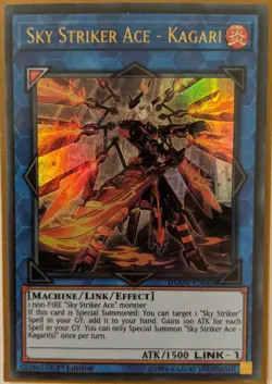 YuGiOh Sky Striker Ace - Kagari Ultra Rare 1st Edition DUOV-EN060 Alternate Art - Image 1