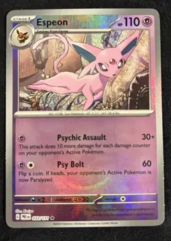 Espeon (Master Ball Pattern) 033/131 Sv: Prismatic Evolutions Holo Pokemon Card. - Image 1