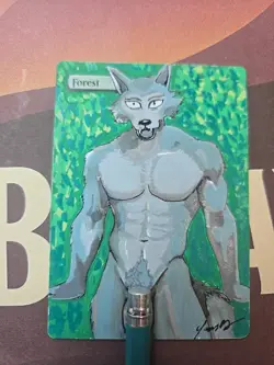Hand-Painted MTG Forest Alter - Legoshi Fan Art (Beastars) Custom Card by BAZAYO - Image 1