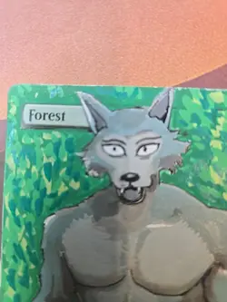 Hand-Painted MTG Forest Alter - Legoshi Fan Art (Beastars) Custom Card by BAZAYO - Image 3