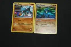 Pokemon Card Lot LP-PL Common Riolu & Holo Rare Lucario Legendary Treasures - Image 1