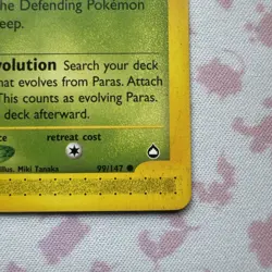 Pokemon TCG Card - Paras - 99/147- Aquapolis - Common - Image 4