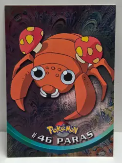 #46 Paras 1999 Topps Chrome Pokemon Card Series 1 Blue Logo - NM - US Seller - Image 1