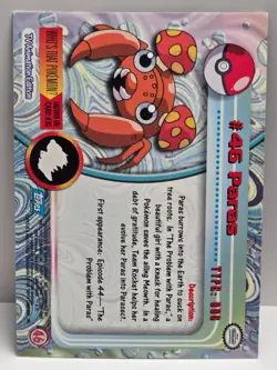#46 Paras 1999 Topps Chrome Pokemon Card Series 1 Blue Logo - NM - US Seller - Image 2