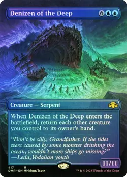 Denizen of the Deep FOIL BORDERLESS - 417 - Rare - Dominaria Remastered DMR MTG - Image 1