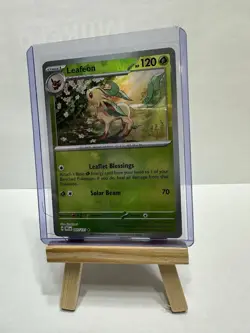 Pokemon Prismatic Evolutions Leafeon Master Ball Reverse Holo 005/131 - Image 1