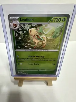 Pokemon Prismatic Evolutions Leafeon Master Ball Reverse Holo 005/131 - Image 3
